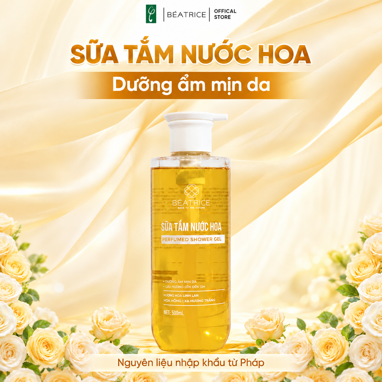 Sữa tắm nước hoa Beatrice dưỡng ẩm mịn da